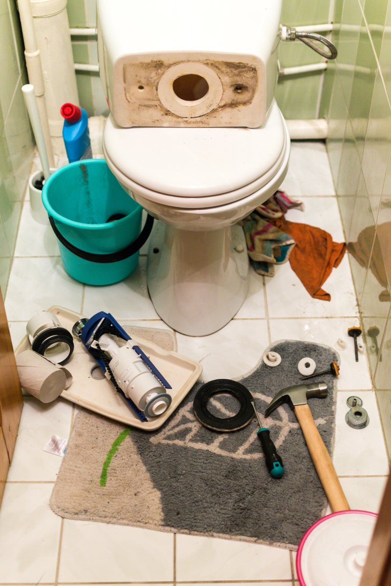 New toilet being installed in a Dalston bathroom